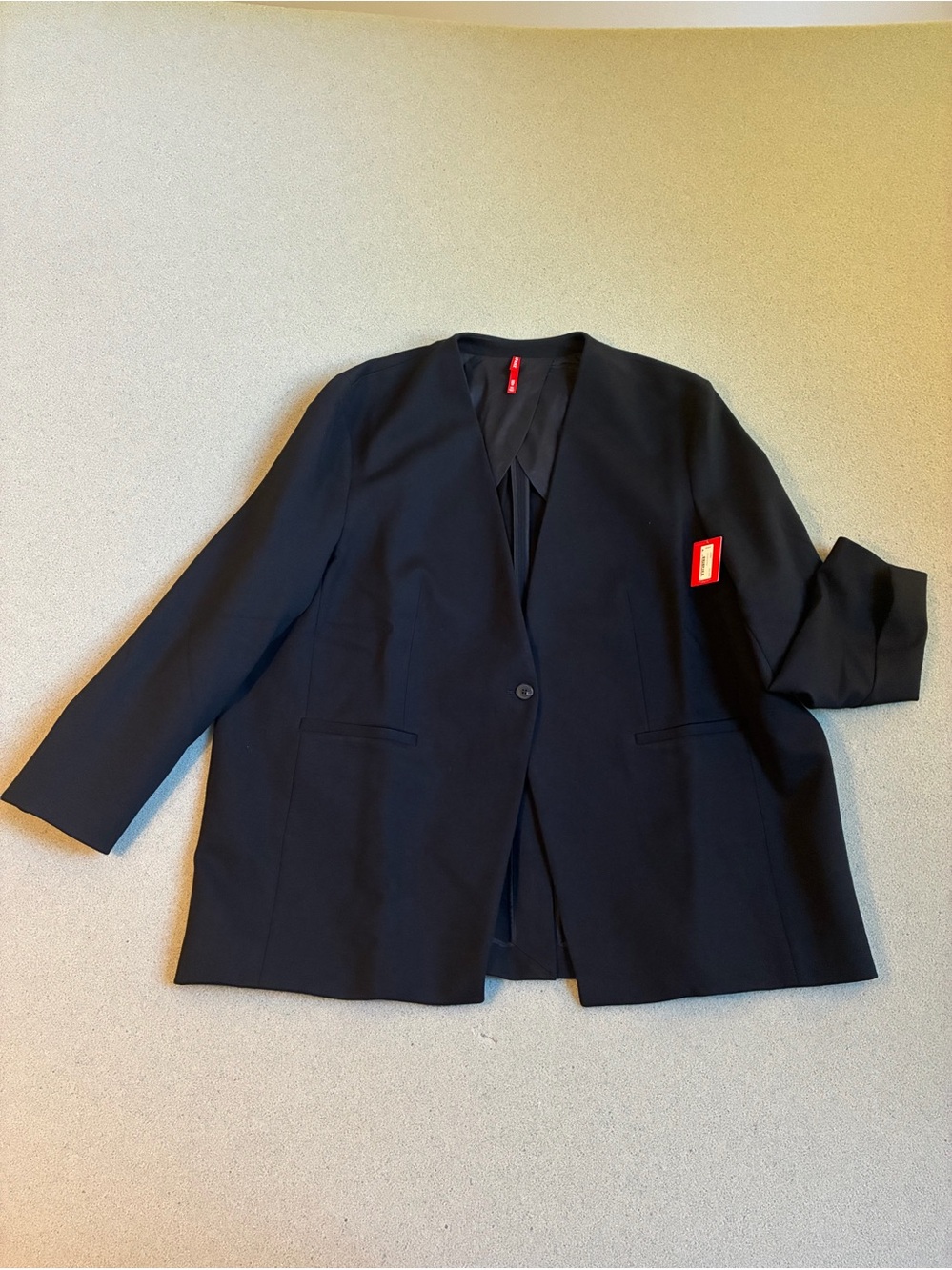 SPANX Black Single-Button Longline Blazer- 3 Tall